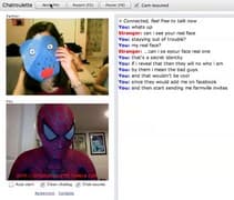 Tangkapan layar pertemuan chatroulette — Chatroulette Italia di Camyster