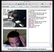Tangkapan layar pertemuan chatroulette — Chatroulette Italia di Camyster
